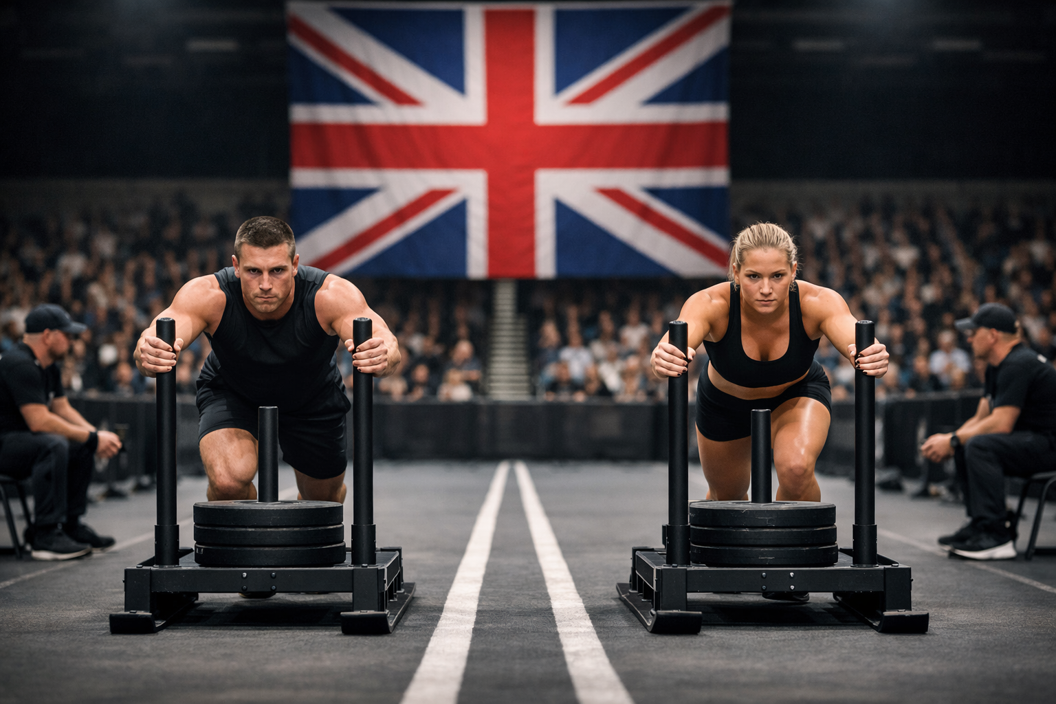 Hyrox events United Kingdom indoor race sled push competition