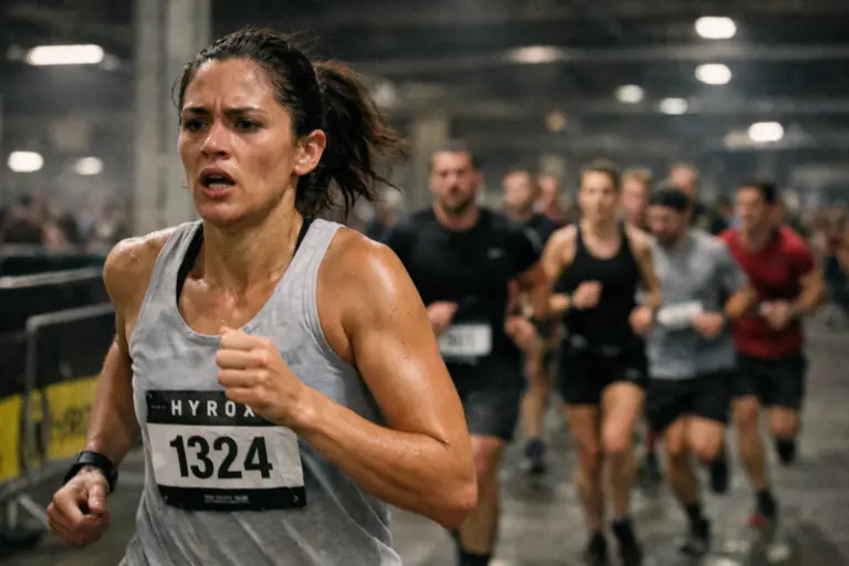 HYROX athlete running too fast ahead of the pack early in the race