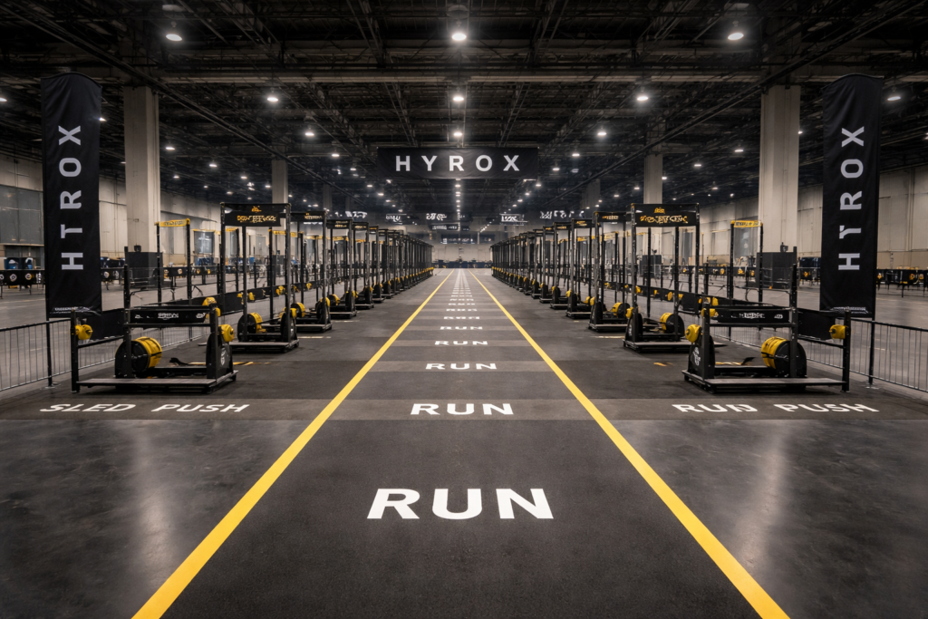 Hyrox fitness performance challenged by repeated running and station sequencing