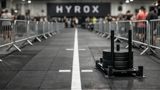 Close-up of a HYROX competition sled runner after the 2026 equipment update