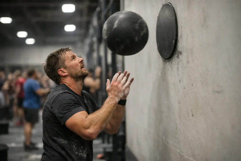 hyrox wall ball station competition wall ball