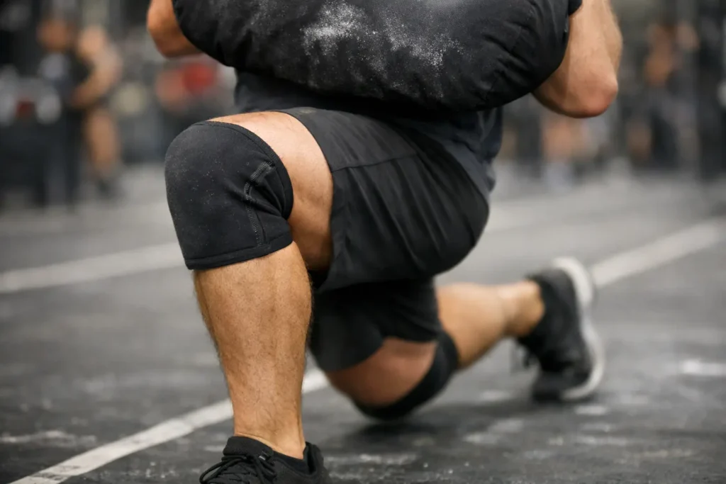 knee sleeves for HYROX wall balls and lunges support