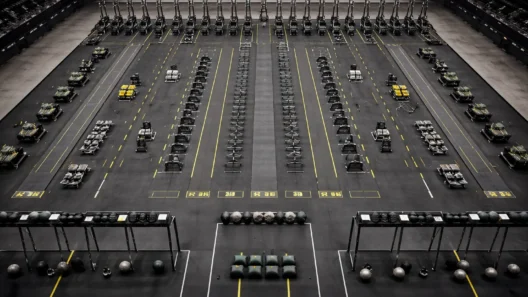 hardest hyrox stations competition floor aerial layout