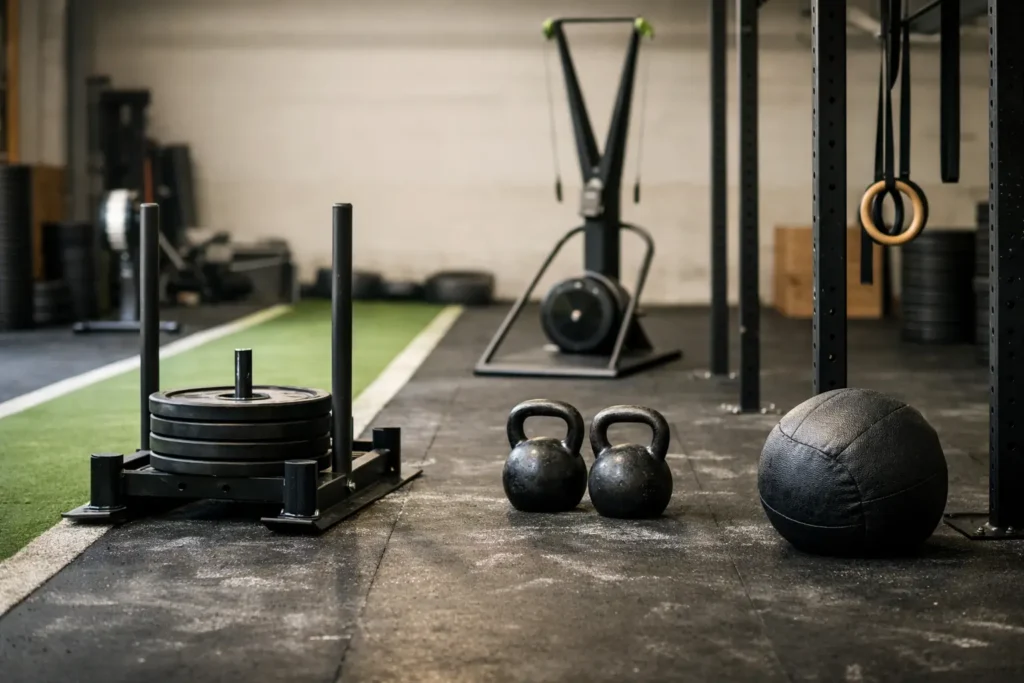 hyrox training gym equipment preparing for hyrox stations