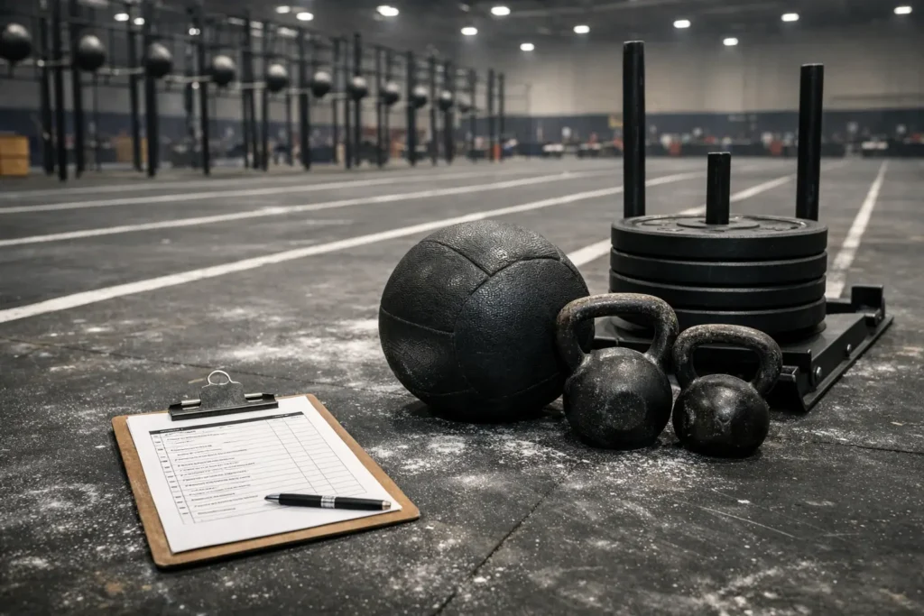 hyrox weights penalties movement standards clipboard kettlebells wall ball