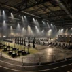 HYROX UK race maps 2026 indoor arena venue layout with running course Roxzone and workout stations