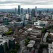 Aerial view of Manchester city centre where HYROX Manchester 2026 takes place