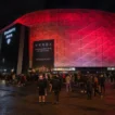 Strawberry Arena Stockholm at night — venue for HYROX Stockholm 2026 World Championships