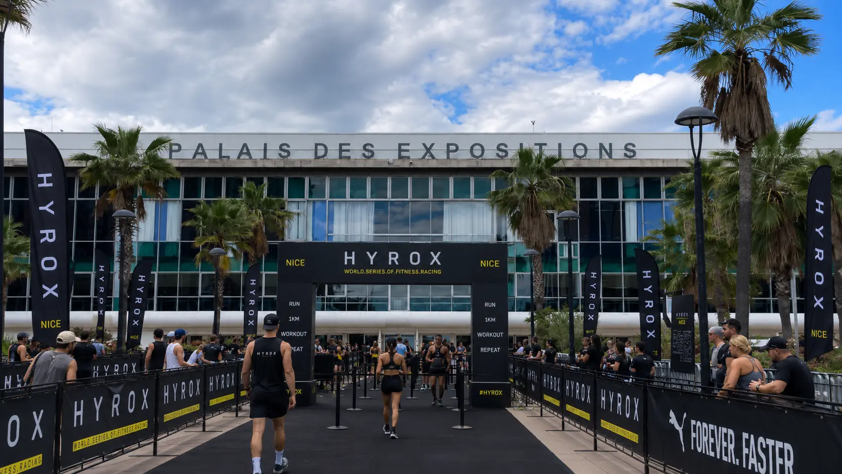 HYROX Nice 2026 entrance at the Palais des Expositions on the French Riviera