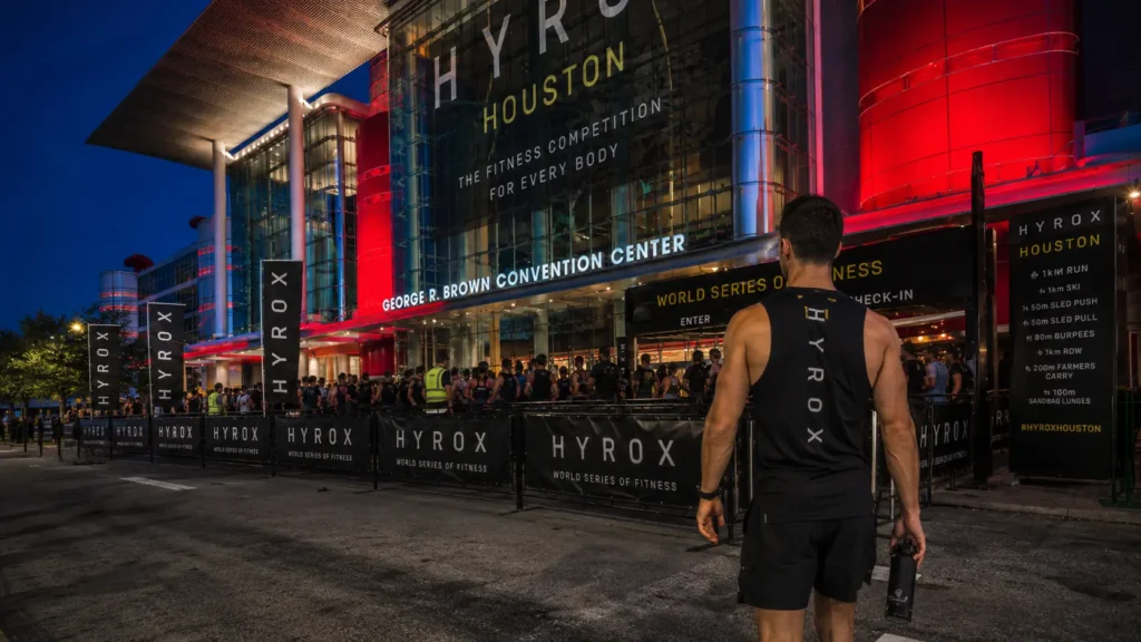 Athlete arriving at George R. Brown Convention Center for HYROX Houston 2027