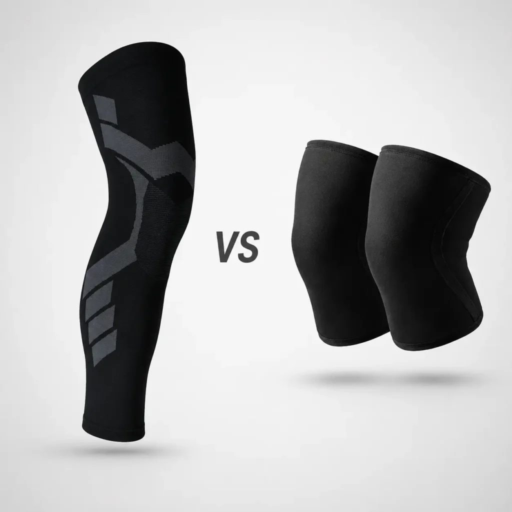 compression leg sleeve for HYROX vs knee sleeve comparison