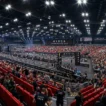 Packed arena crowd watching the HYROX World Championships 2027 finish line