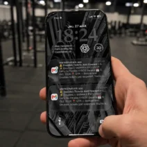 Phone showing a HYTRACK alert as tickets reopen for a sold out HYROX event