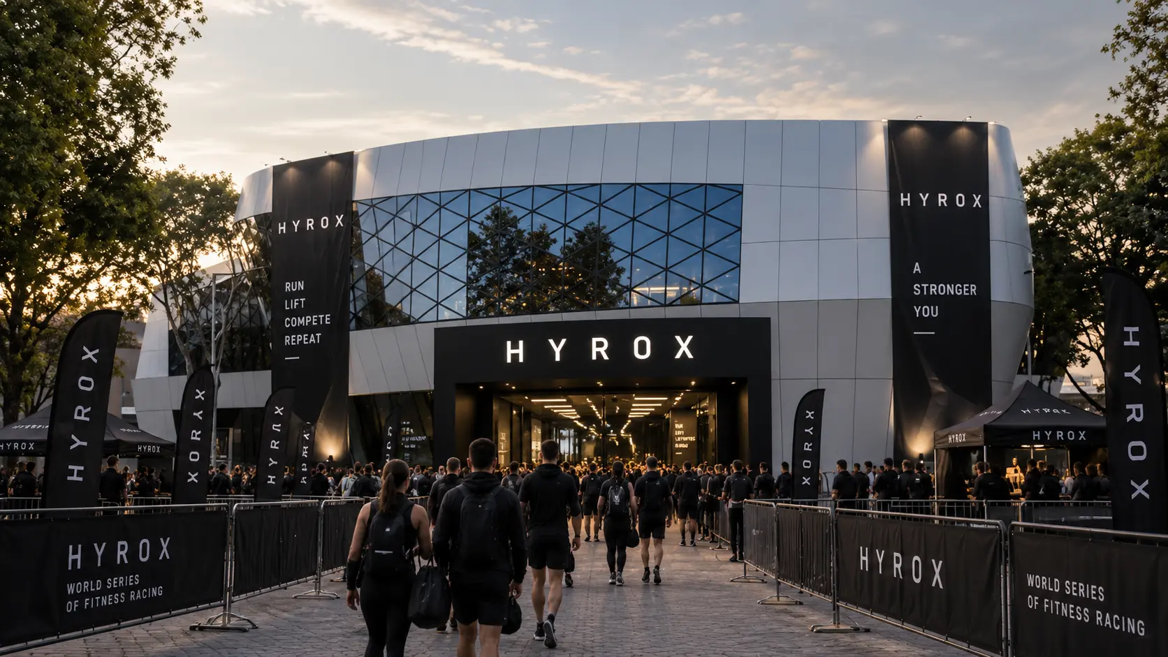 HYROX Budapest 2026 venue entrance at Hungexpo
