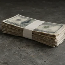 HYROX prize money 2026/27: stack of dollar bills on a concrete surface